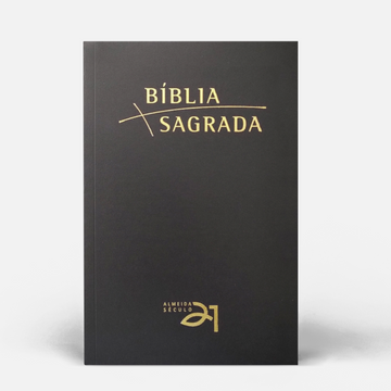 Bíblia A21 Luxo - couro simulado preto c/ referências cruzadas